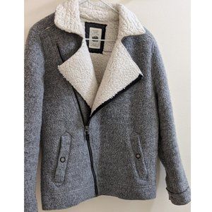 Zara - Grey and White Textured Winter Jacket